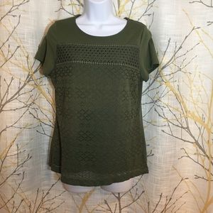 Croft & Barrow Olive Green Short-sleeved Shirt